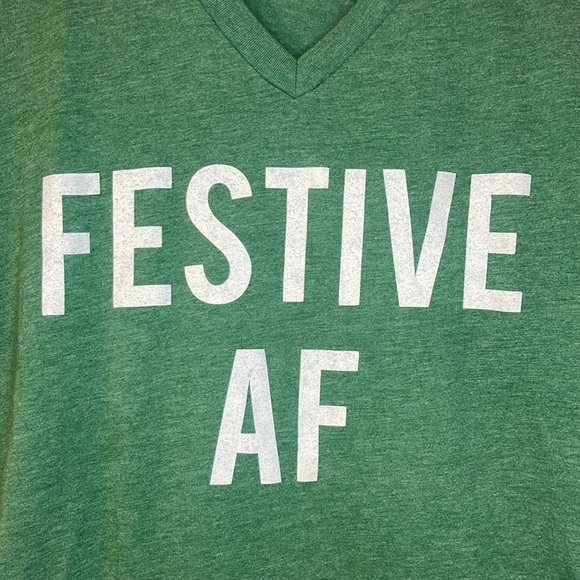 Green “Festive AF” Short Sleeve-Great for St Patrick’s & the winter holidays! - Picture 2 of 3